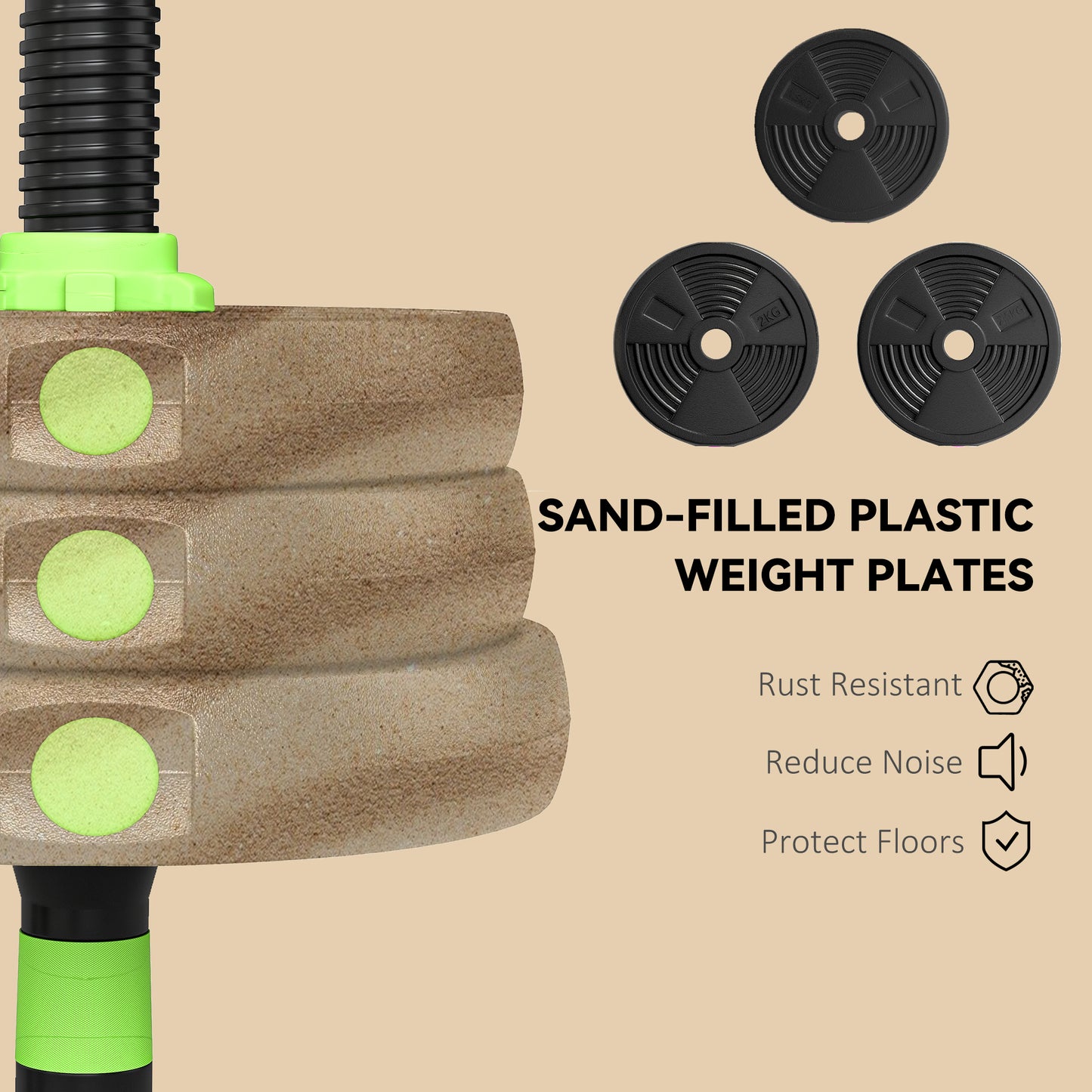 Soozier Adjustable Dumbbell Set, 3 in 1 Weights Dumbbells Set for Home Gym, 55lb Free Weights with Connector and Non-Sli