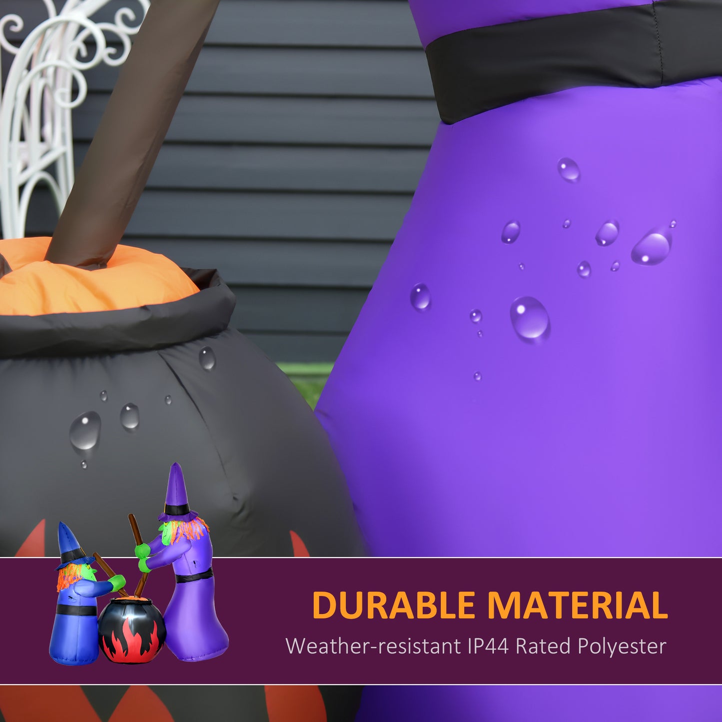 Outdoor Yard Colorful 5.5ft Blow Up Inflatable Halloween Two Old Witch and Magical Potions Decoration with LED for Indoo
