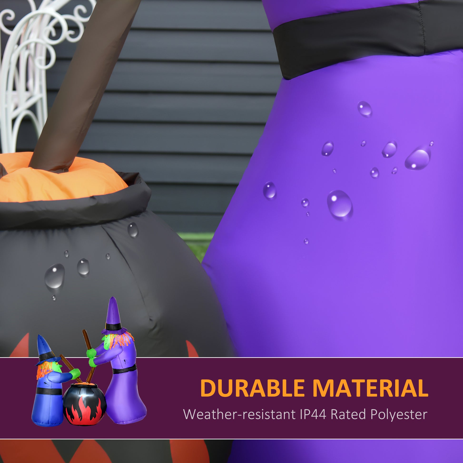Outdoor Yard Colorful 5.5ft Blow Up Inflatable Halloween Two Old Witch and Magical Potions Decoration with LED for Indoo