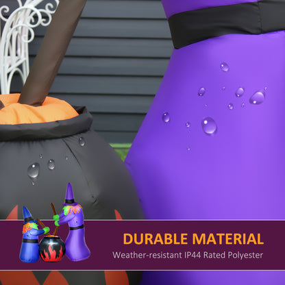 Outdoor Yard Colorful 5.5ft Blow Up Inflatable Halloween Two Old Witch and Magical Potions Decoration with LED for Indoo