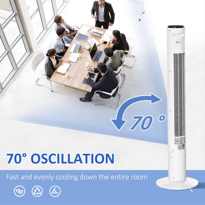 Freestanding Tower Fan Cooling for Home Bedroom with Oscillating, 3 Speed, 12h Timer, LED Sensor Panel, Remote Controlle