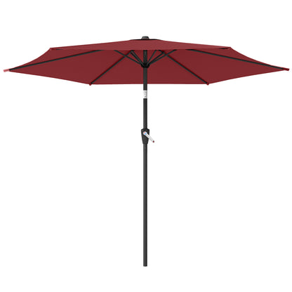 9FT Patio Umbrella, Outdoor Table Patio Umbrellith Tilt, Crank, 6 Ribs, UV Protection for Garden, Lawn, Deck, Backyard