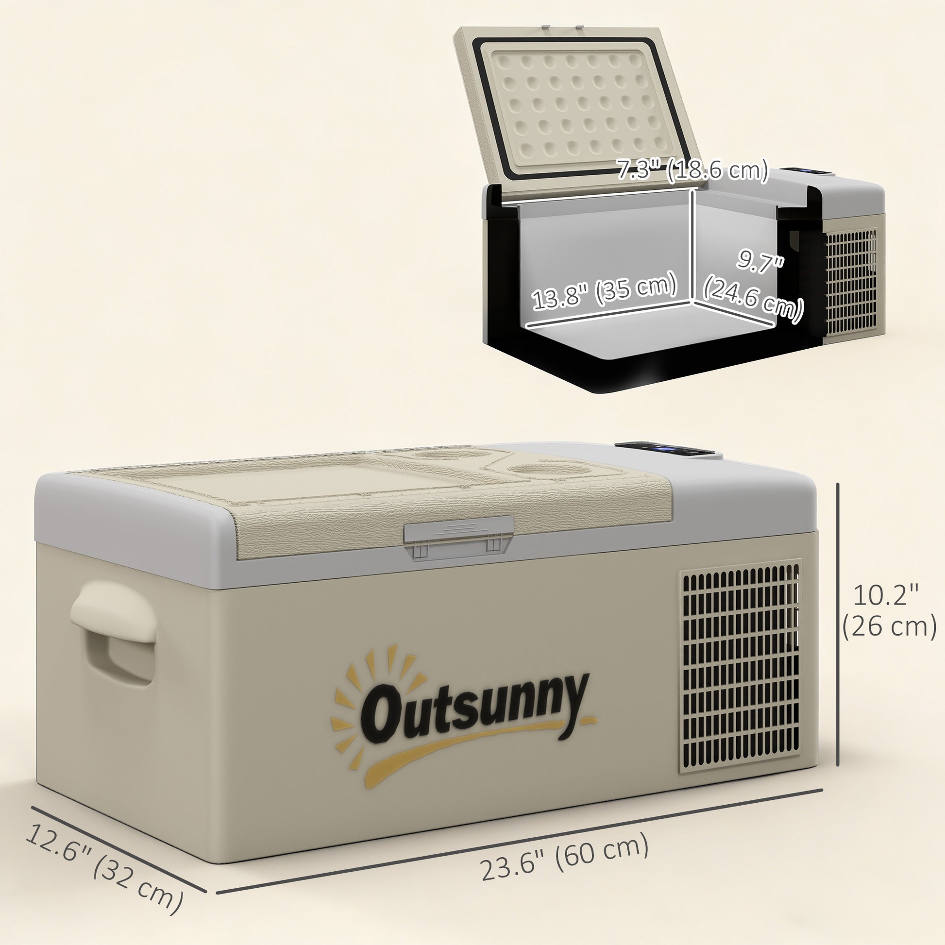 12 Volt Car Refrigerator, 17QT Car Fridge Electric Cooler, 12/24V DC and 100-240V AC, -4℉-50℉, Portable Refrigerator