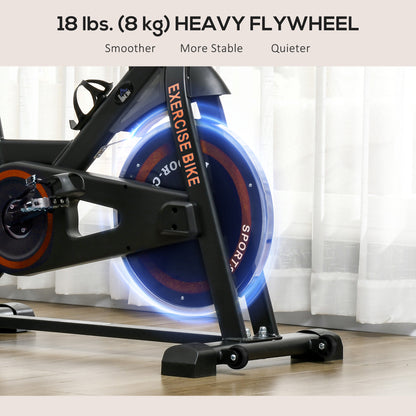Soozier Adjustable Upright Stationary Exercise Bike w/ LCD Display, Indoor Cycling Bike for Home w/ Adjustable Resistanc