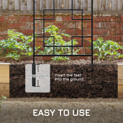 2 Pack Garden Trellis for Climbing Plants, Outdoor Metal Grid Panels for Roses, Vine Flower, Cucumber, Clematis, 72" Tal