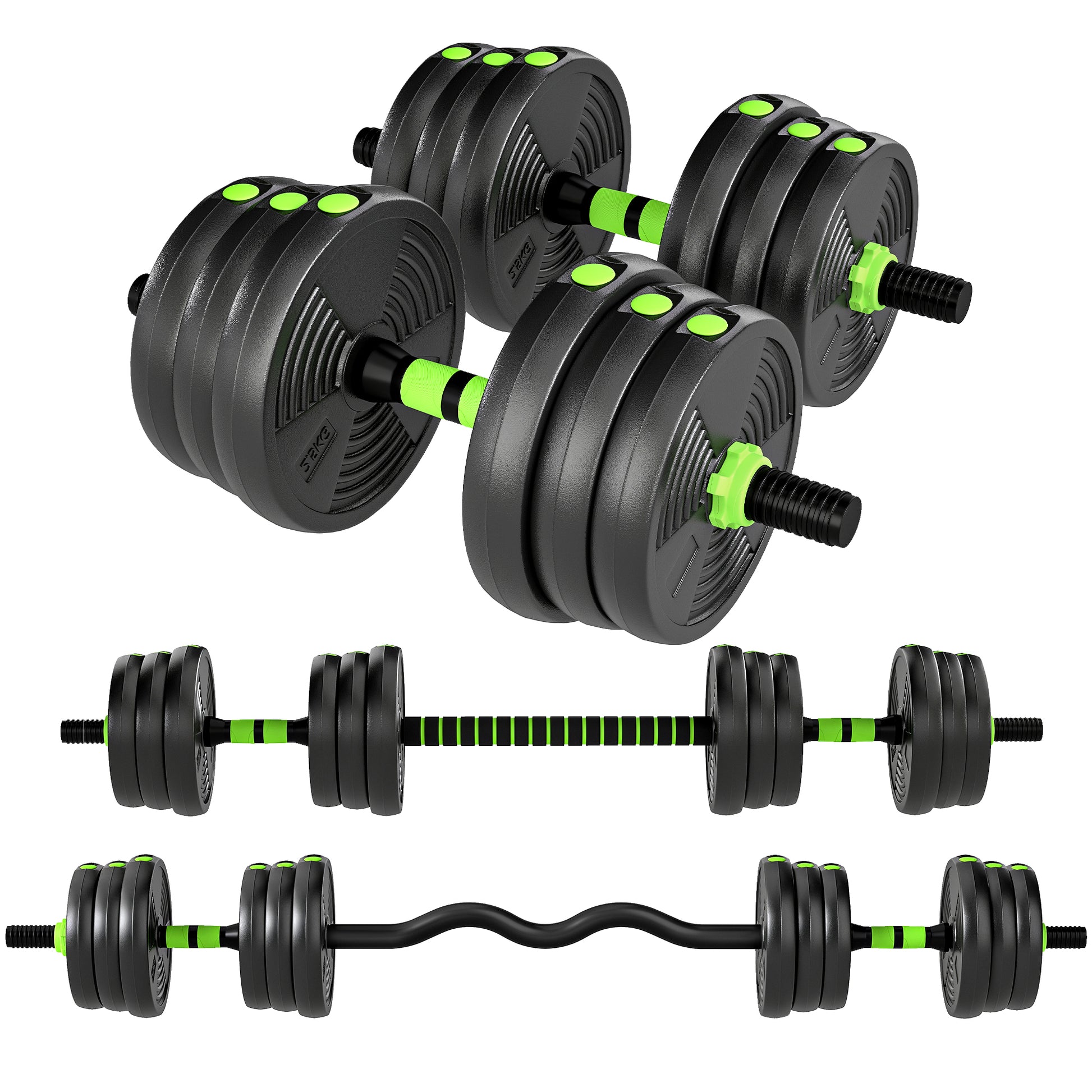 Soozier Adjustable Dumbbell Set, 3 in 1 Weights Dumbbells Set for Home Gym, 55lb Free Weights with Connector and Non-Sli