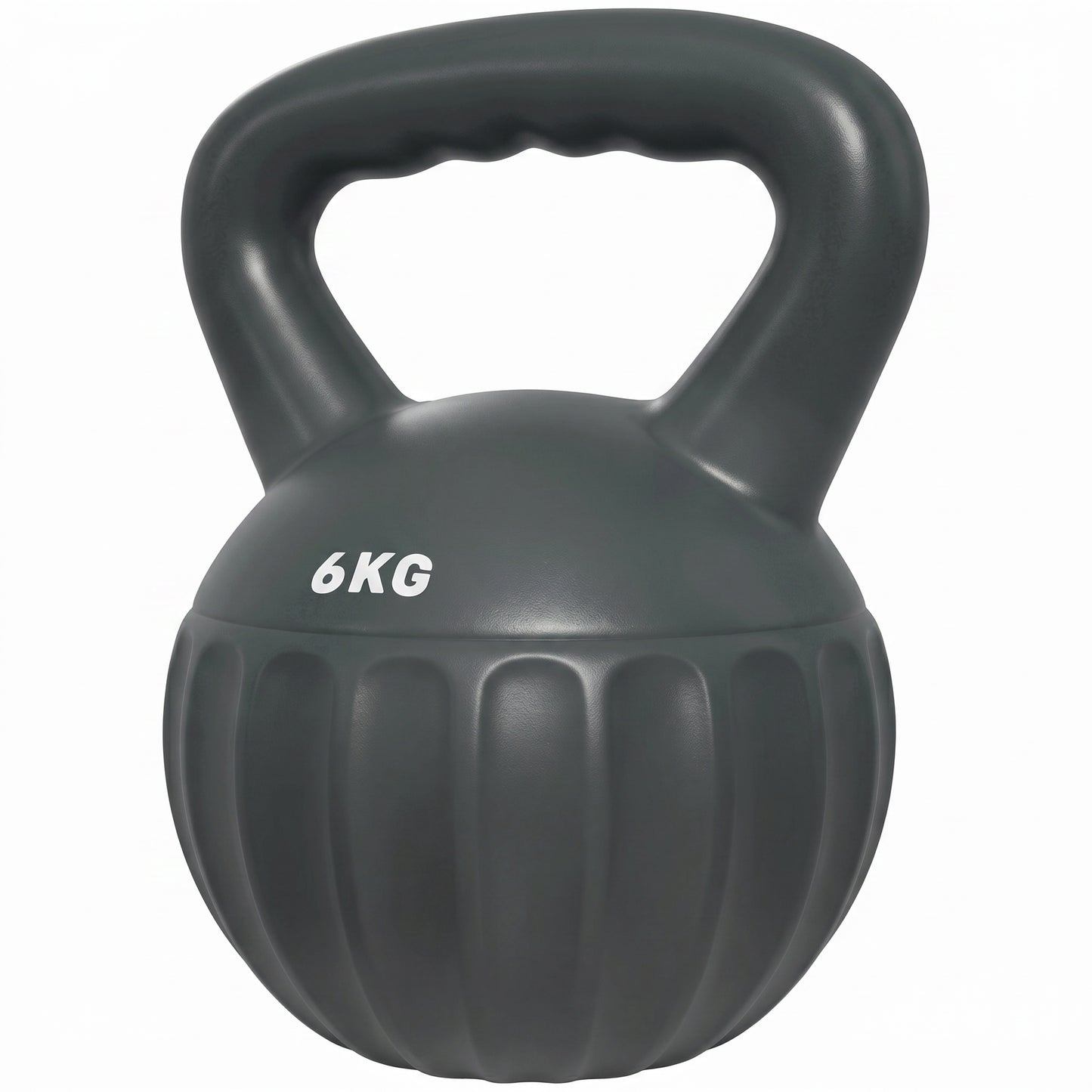 Soozier Kettlebell, 13 lbs Kettle Bell with Non-Slip Handle for Home Gym, Weight Lifting and Strength Training, Grey