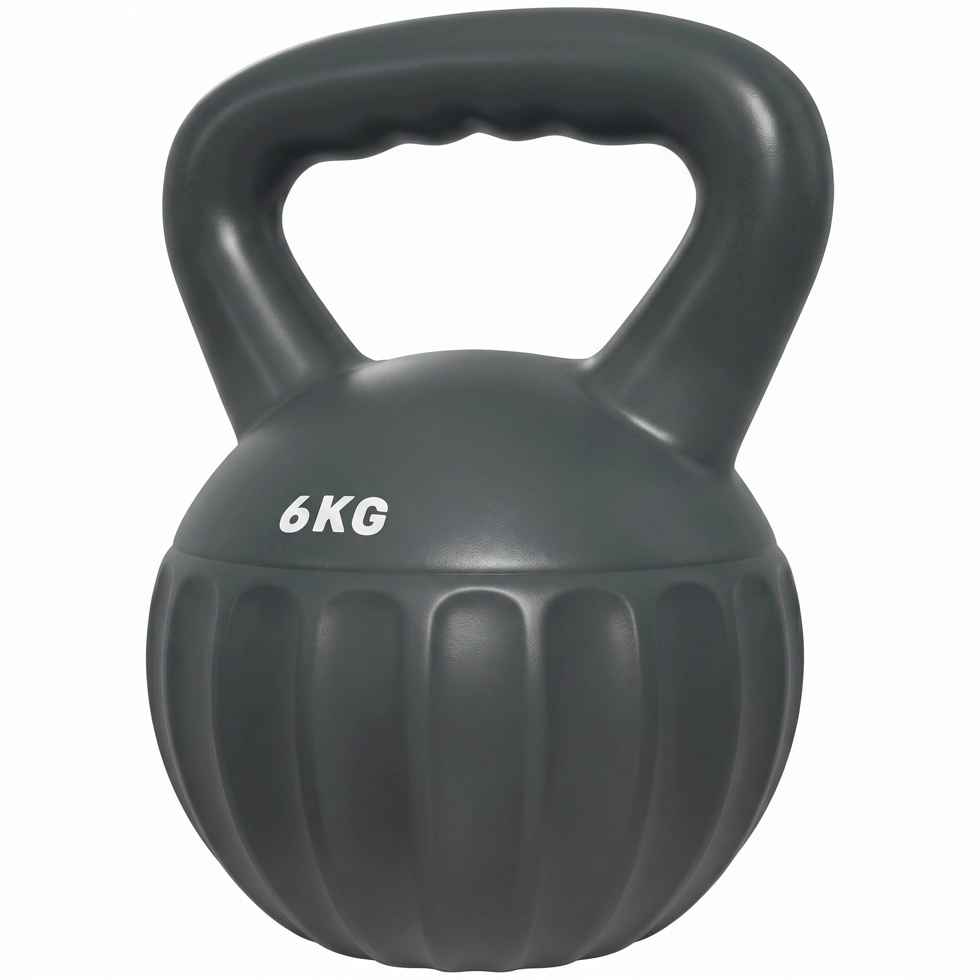 Soozier Kettlebell, 13 lbs Kettle Bell with Non-Slip Handle for Home Gym, Weight Lifting and Strength Training, Grey