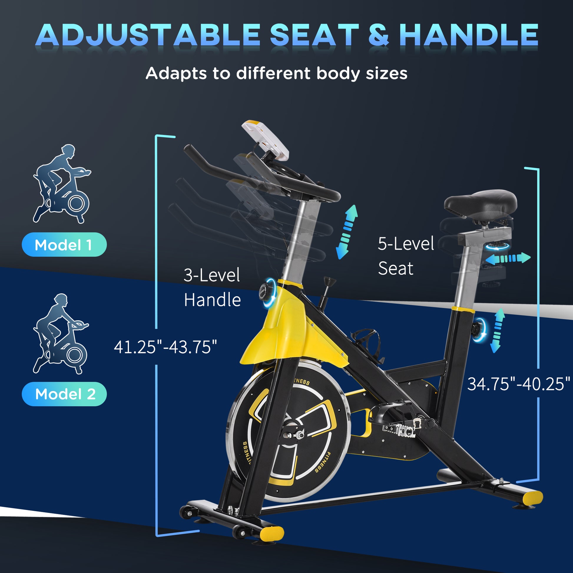 Soozier Stationary Exercise Bike, Indoor Cardio Workout Cycling Bike with Belt Drive Adjustable Resistance, Seat, Handle