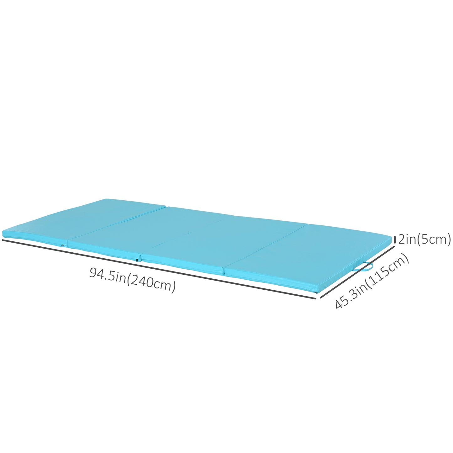 Soozier 4'x8'x2" Folding Gymnastics Tumbling Mat, Exercise Mat with Carrying Handles for Yoga, MMA, Martial Arts, Stretc