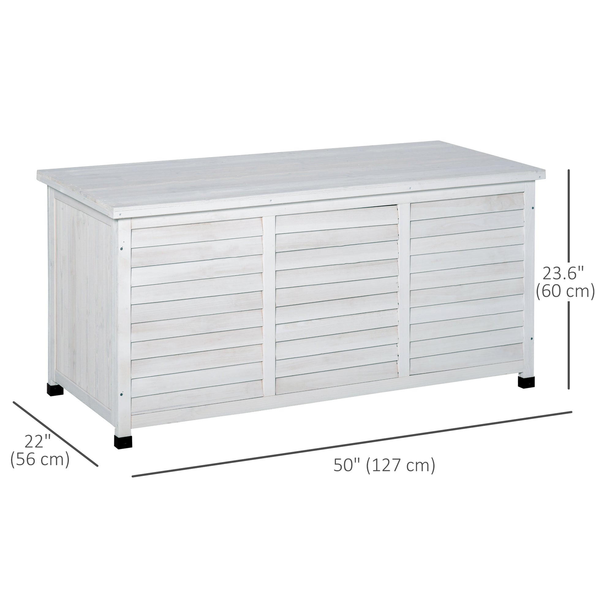 75 Gallon Wooden Storage Box patio Deck Box Bench, Garden Backyard Outdoor Storage Container with Aerating Gap & Weather