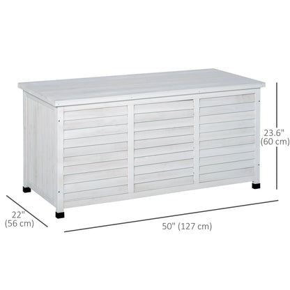 75 Gallon Wooden Storage Box patio Deck Box Bench, Garden Backyard Outdoor Storage Container with Aerating Gap & Weather