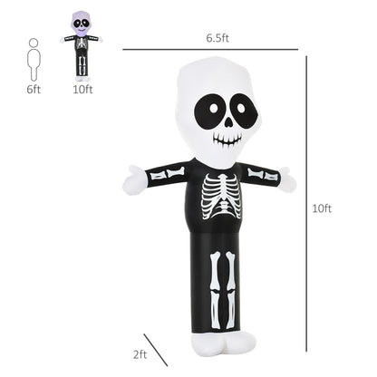 10ft Halloween Inflatable Skeleton Ghost Decoration, LED Lighted for Home Indoor Outdoor Garden Lawn Decoration Party Pr