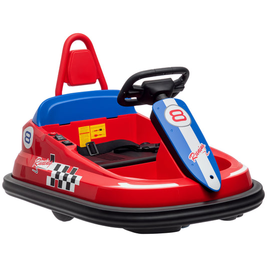 VarietyKart Kids Bumper Car, 6V 360° Rotation Electric Ride on Car, Twin Motors Battery Powered Toy with Music, Horn and
