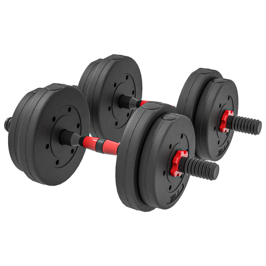Soozier 33lbs 2-in-1 Adjustable Dumbbells Weight Set, Dumbbell Hand Weights Barbell for Body Fitness, Lifting Training f