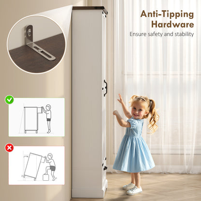 71" Pantry Cabinet, Kitchen Storage Cabinet with Adjustable Shelves, 2 Doors and Drawer for Dining Room, White