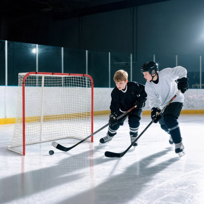 Soozier Hockey Net, Easy Set Up Hockey Goal with Steel Frame, PE Mesh, Outdoor Hockey Training Equipment for Garden, Bac