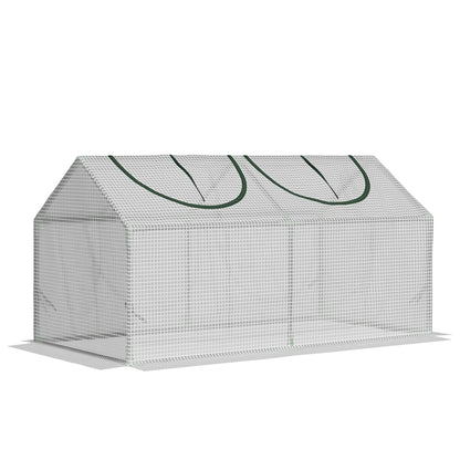 47" x 24" x 24" Portable Mini Tunnel Greenhouse Garden Planting Outdoor Flower Warm House Box with 2 Windows Steel Frame