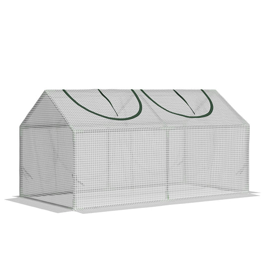 47" x 24" x 24" Portable Mini Tunnel Greenhouse Garden Planting Outdoor Flower Warm House Box with 2 Windows Steel Frame