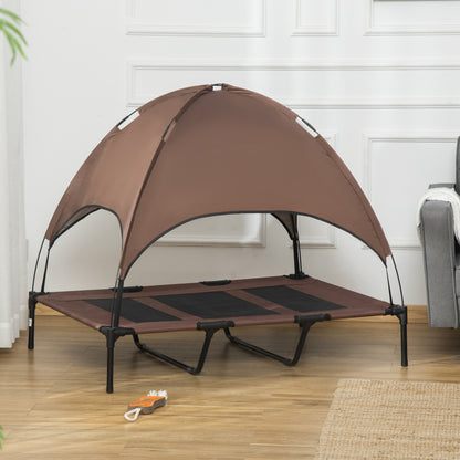 XL Elevated Dog Bed with Canopy, 48 x 36 x 43 in - Coffee - Image 7