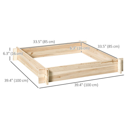 39'' x 39'' Screwless Raised Garden Bed, Wooden Planter Box, Easy DIY Herb Garden for Vegetable Flower Herb Outdoor Lawn