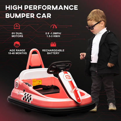 VarietyKart Kids Bumper Car, 6V 360° Rotation Electric Ride on Car, Twin Motors Battery Powered Toy with Music, Horn and
