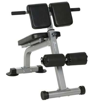 Soozier Roman Chair Back Extension Machine, Height Adjustable Hyperextension Bench, 38" x 26.8" x 27.2–43.3", Silver Ton