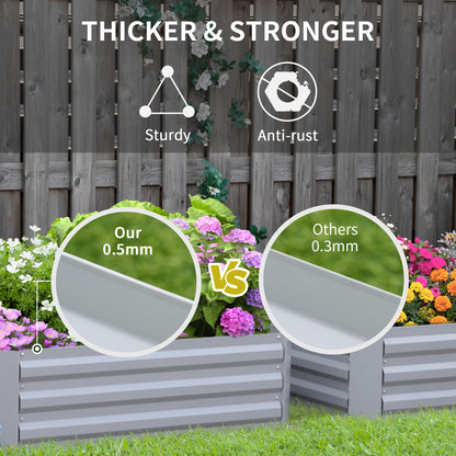 39" x 39" x 12" Set of 2 Raised Garden Bed, Elevated Planter Box with Galvanized Steel Frame for Growing Flowers, Herbs,