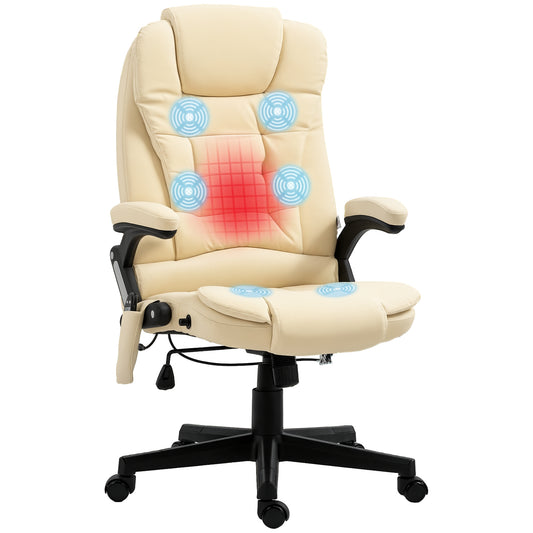 Office Chair Adjustable Heated Ergonomic Massage Swivel Vibrating High Back Leather Executive Chair Office Furniture (Be