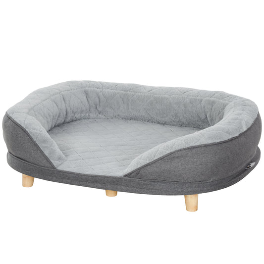 Pet Sofa Bed for Large Dogs with Removable Cushion, Washable Cover, Anti-slip Foot Pads, Grey