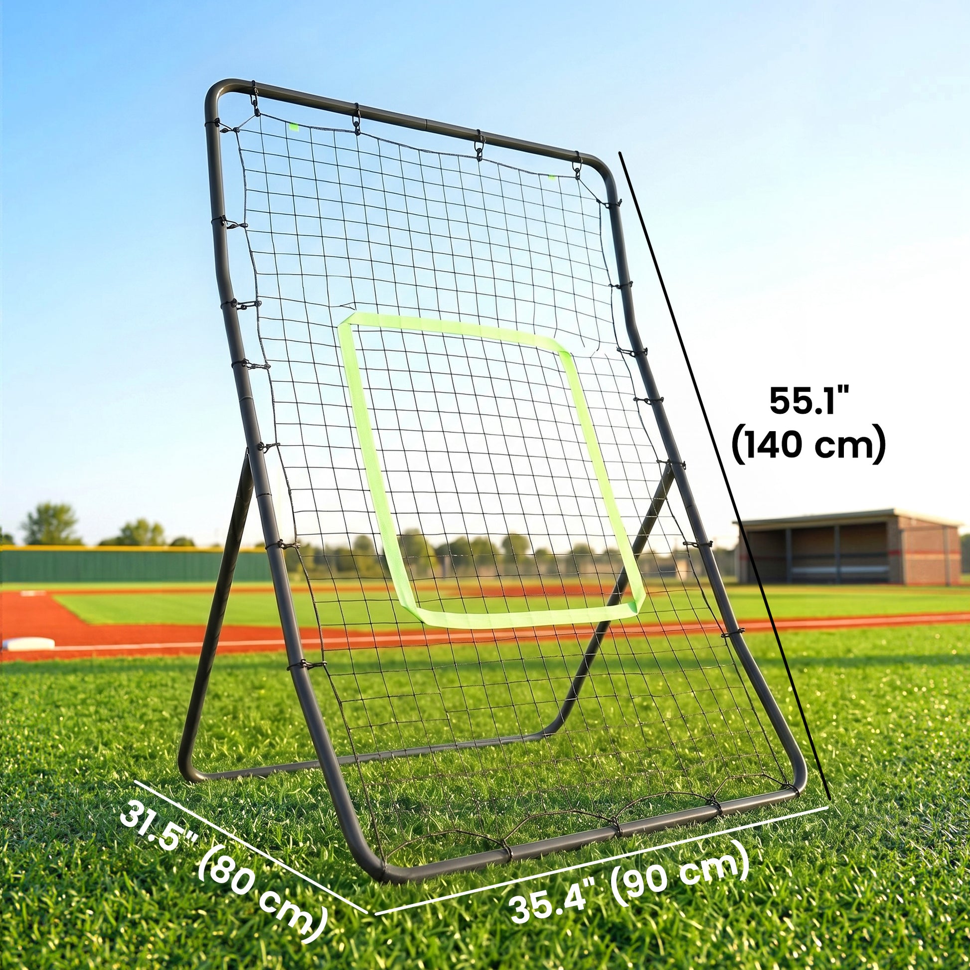 Soozier 4 x 5.7ft Volleyball Rebounder Net with Strike Zone, Baseball Lacrosse Training Net for Pitching and Fielding