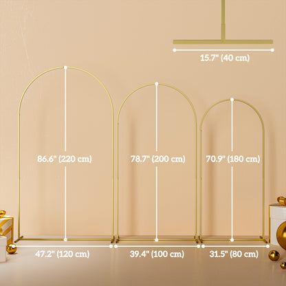Wedding Arch, 7/6.5/6 ft Metal Balloon Arch Backdrop Stand Set of 3 for Birthday Party, Bridal Shower, Graduation, Cerem