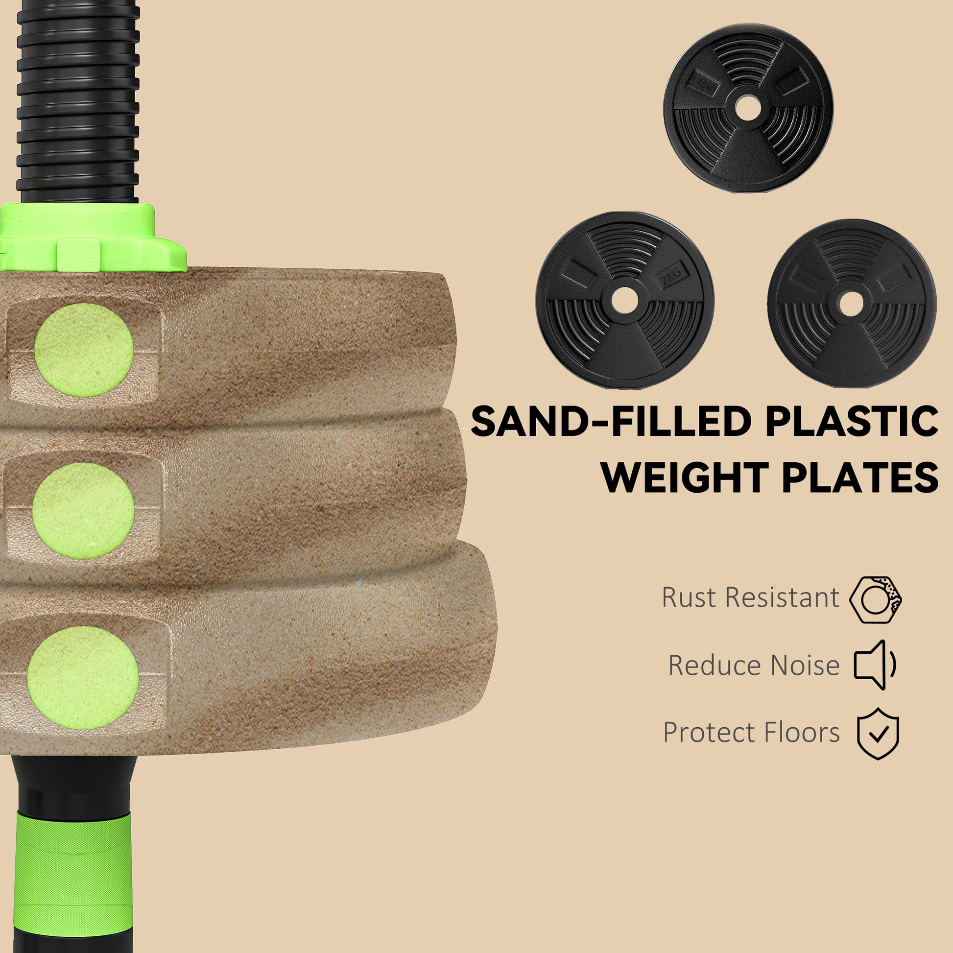 Soozier Adjustable Dumbbell Set, 3 in 1 Weights Dumbbells Set for Home Gym, 44lb Free Weights with Connector and Non-Sli