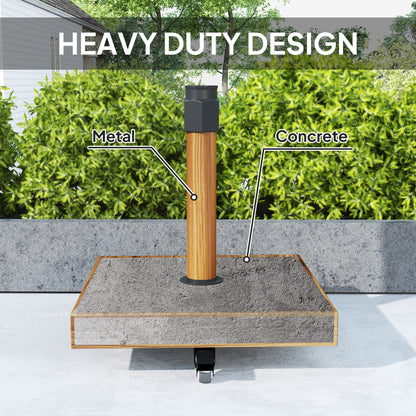 57 lbs Metal Square Patio Umbrella Base Holder, Outdoor Umbrella Stand with Wheels, Heavy Duty Patio Umbrella Stand Base