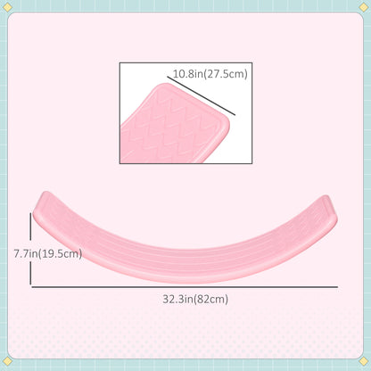 Qaba 32.3" Balance Board, Wobble Board Kids Curvy Rocker Board, Ended Preschool Learning Montessori Waldorf Toy, Pink
