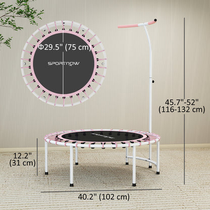 Soozier 40" Foldable Rebounder Trampoline ,Mini Trampoline Indoor with Adjustable Handle, Quiet and Safe Bungee Rebounde