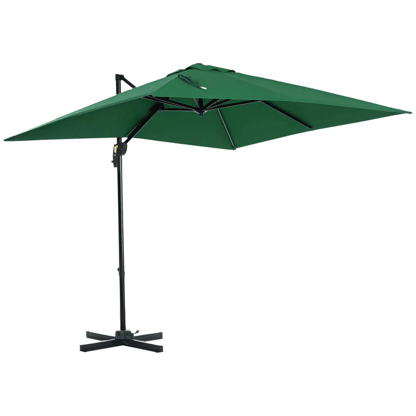 8' x 8' Square Cantilever Umbrella with 360° Rotation, Aluminum Outdoor Cantilever Market Parasol with Crank & Tilt, Gar