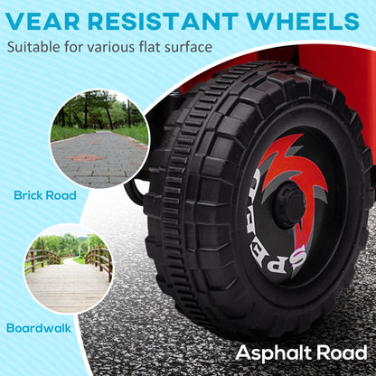 VarietyKart 6V Quad Kids Electric Car with Wear-resistant Wheels, for Boys and Girls Aged 18-36 Months, Red