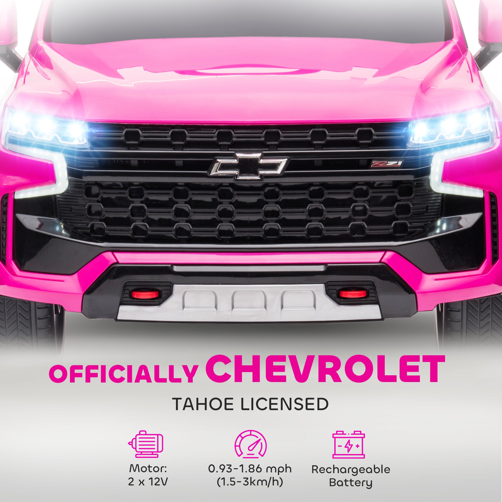 VarietyKart Licensed Chevrolet Tahoe Kids Ride on Car, 12V 7AH Toddler Electric Car with Parent Remote Control, 3 Speeds