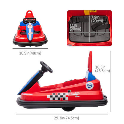 VarietyKart Kids Bumper Car, 6V 360° Rotation Electric Ride on Car, Twin Motors Battery Powered Toy with Music, Horn and