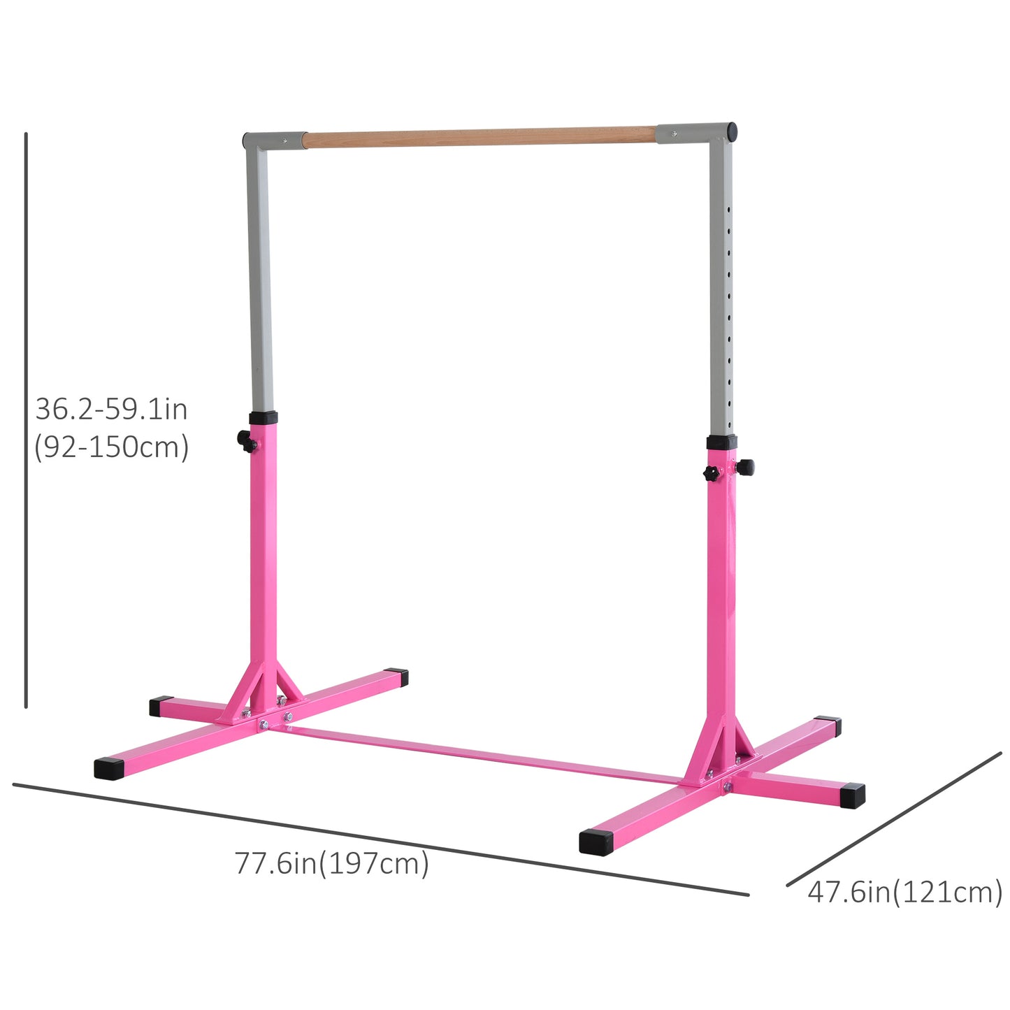 Qaba Kids Seesaw Safe Teeter Totter 2 Seats with Easy-Grip Handles Indoor Outdoor Living Room Playroom Backyard Equipment, for 12-48 Months, Multicolor