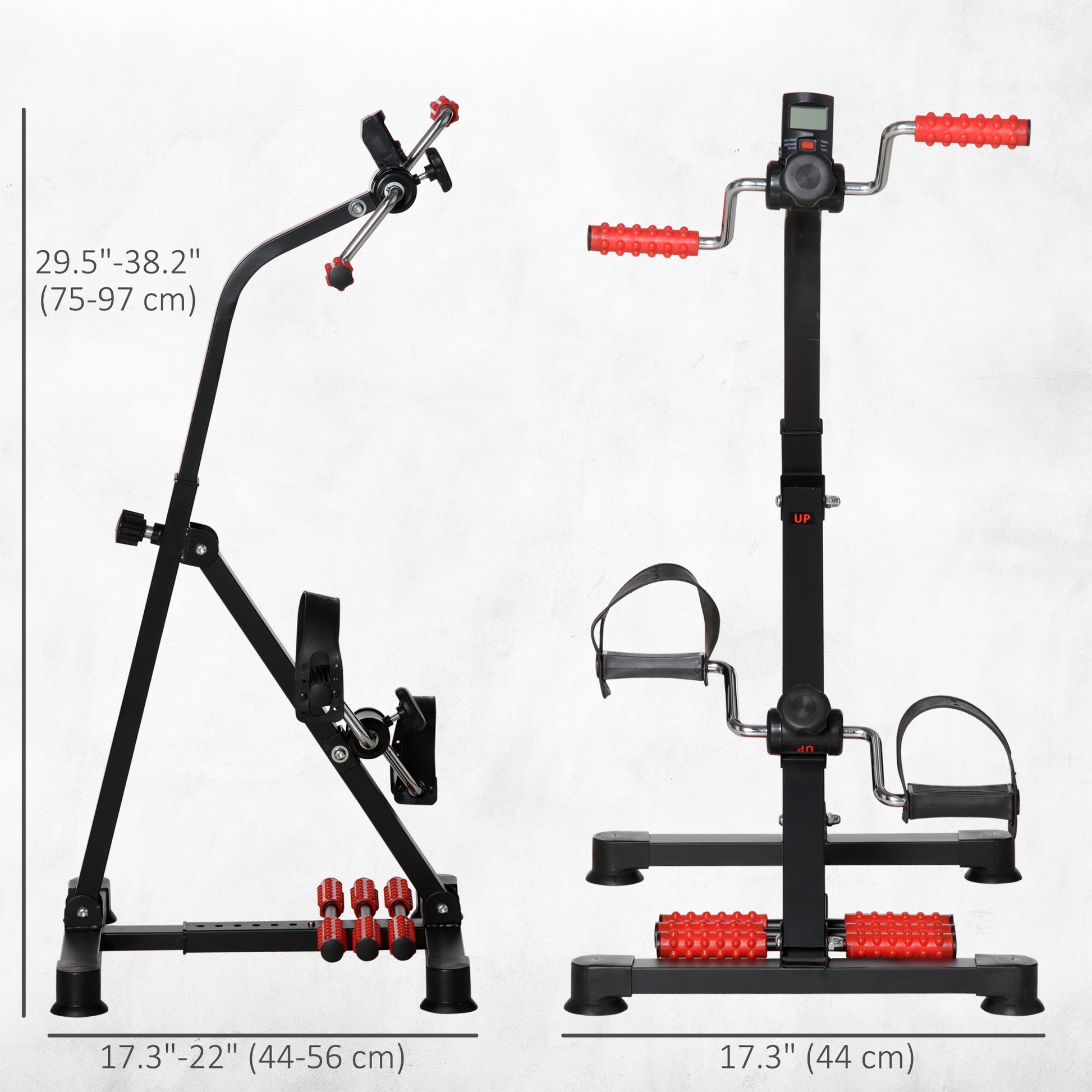 Soozier Pedal Exerciser, Hand Arm Knee and Leg Exercise Machine, Height-adjustable, with LCD Display and Foot Massage Ro
