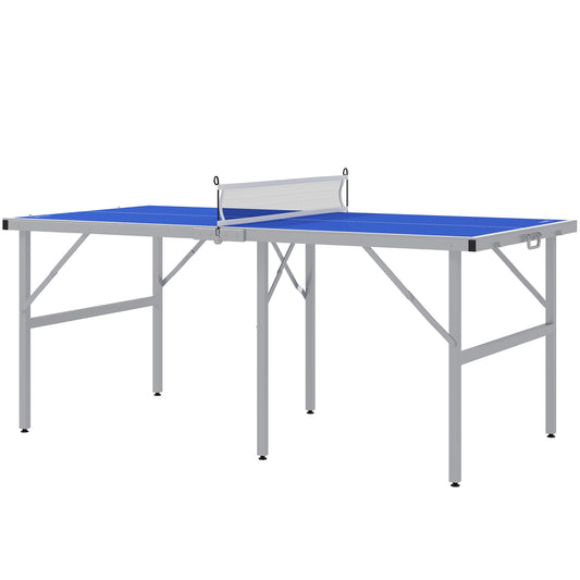Soozier Portable Ping Pong Table Set, Table Tennis Table w/ Net, 2 Paddles, 3 Balls for Outdoor and Indoor, Easy Assembl