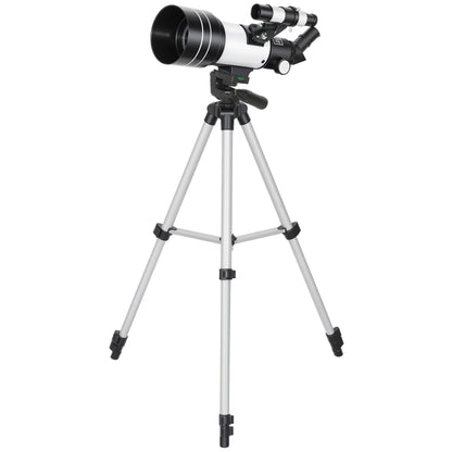 Astronomical Telescope for Adults, 70 mm Aperture Refractor Telescope with 100X, Adjustable Tripod, White