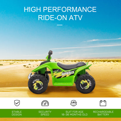 VarietyKart Kids Ride on ATV, 6V Battery Powered Quad Car with Forward, Reverse Switch, for Boys Girls 18-36 Months, Gre