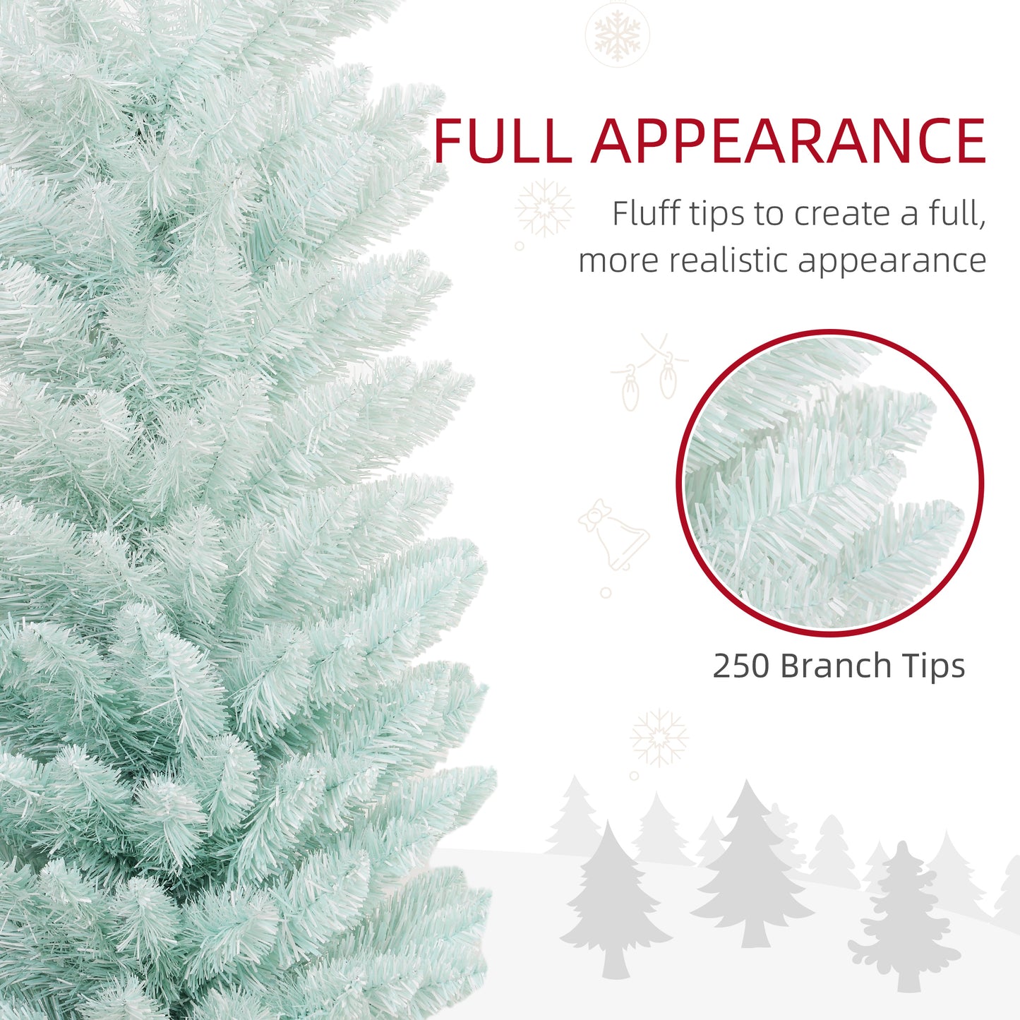 5ft Pencil Christmas Trees, Skinny Artificial Christmas Tree for Xmas Holiday Decor, Gradient Blue