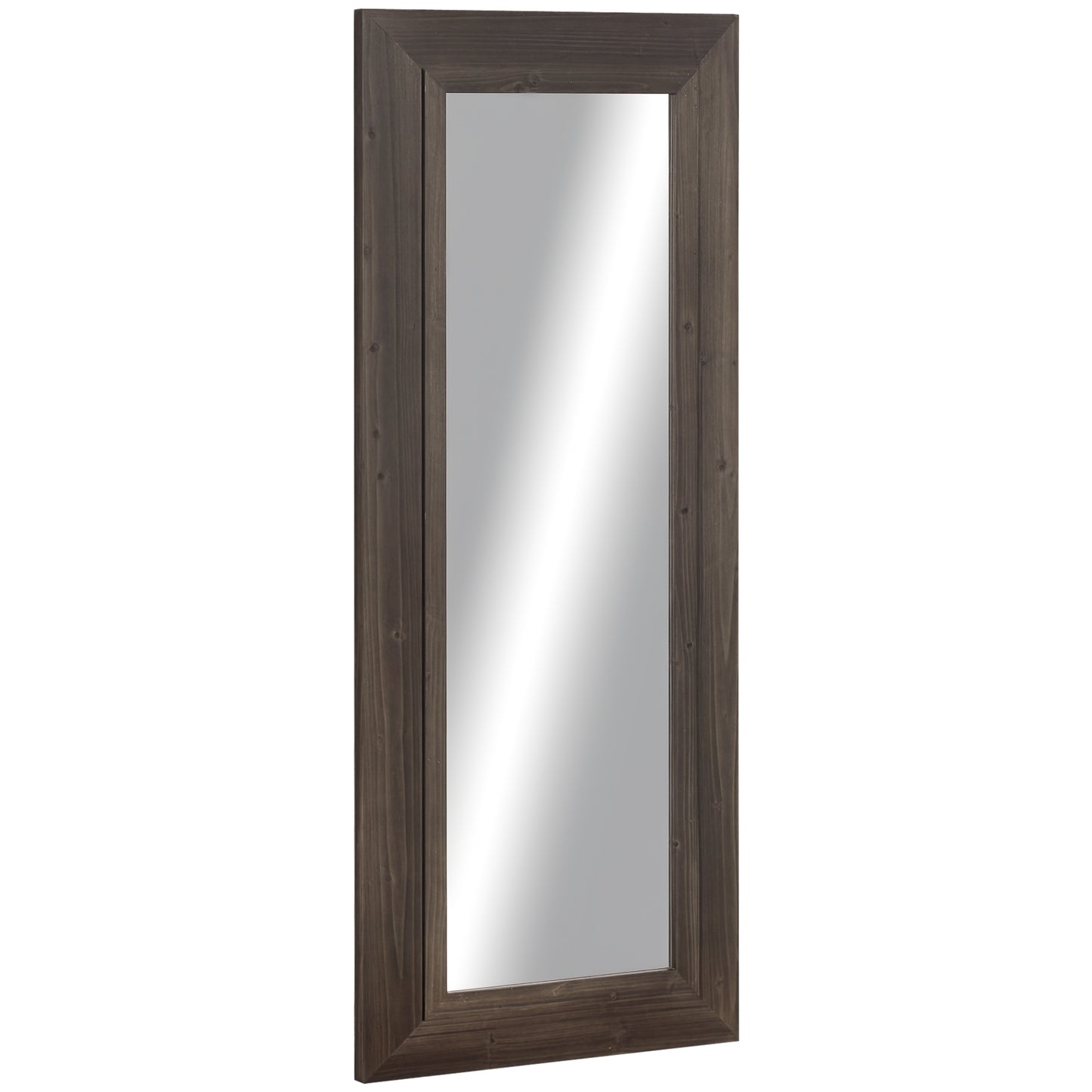 59" x 23.5" Full Length Mirror, Farmhouse Wall Mount and Leaner Floor Mirror, Vertical and Horizontal for Bedroom, Dark 