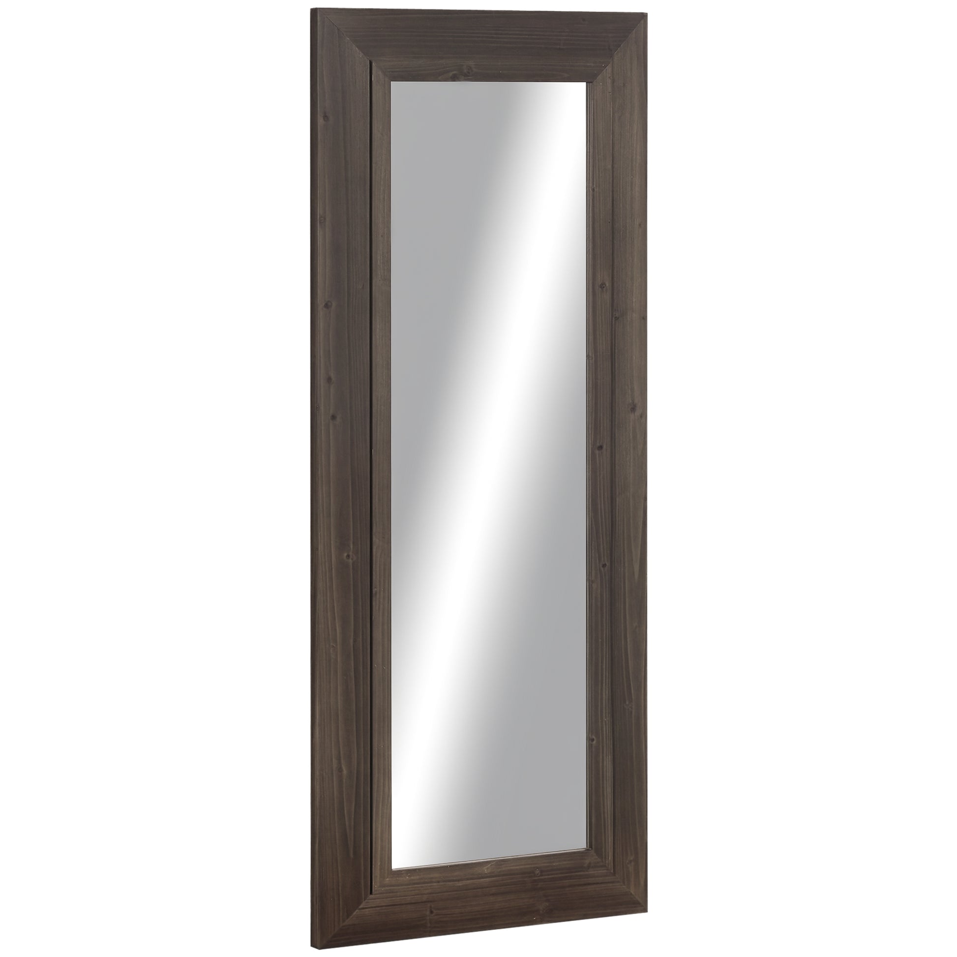 59" x 23.5" Full Length Mirror, Farmhouse Wall Mount and Leaner Floor Mirror, Vertical and Horizontal for Bedroom, Dark 