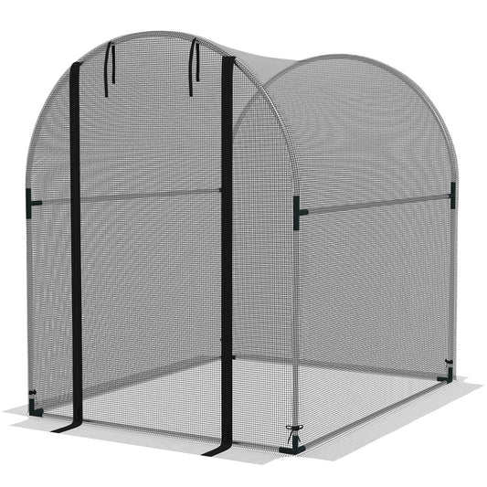 4.9' x 3.9' Crop Cage with Zipper Roll-Up Door, Mesh Plant Protection Tent from Animals with Galvanised Steel Frame