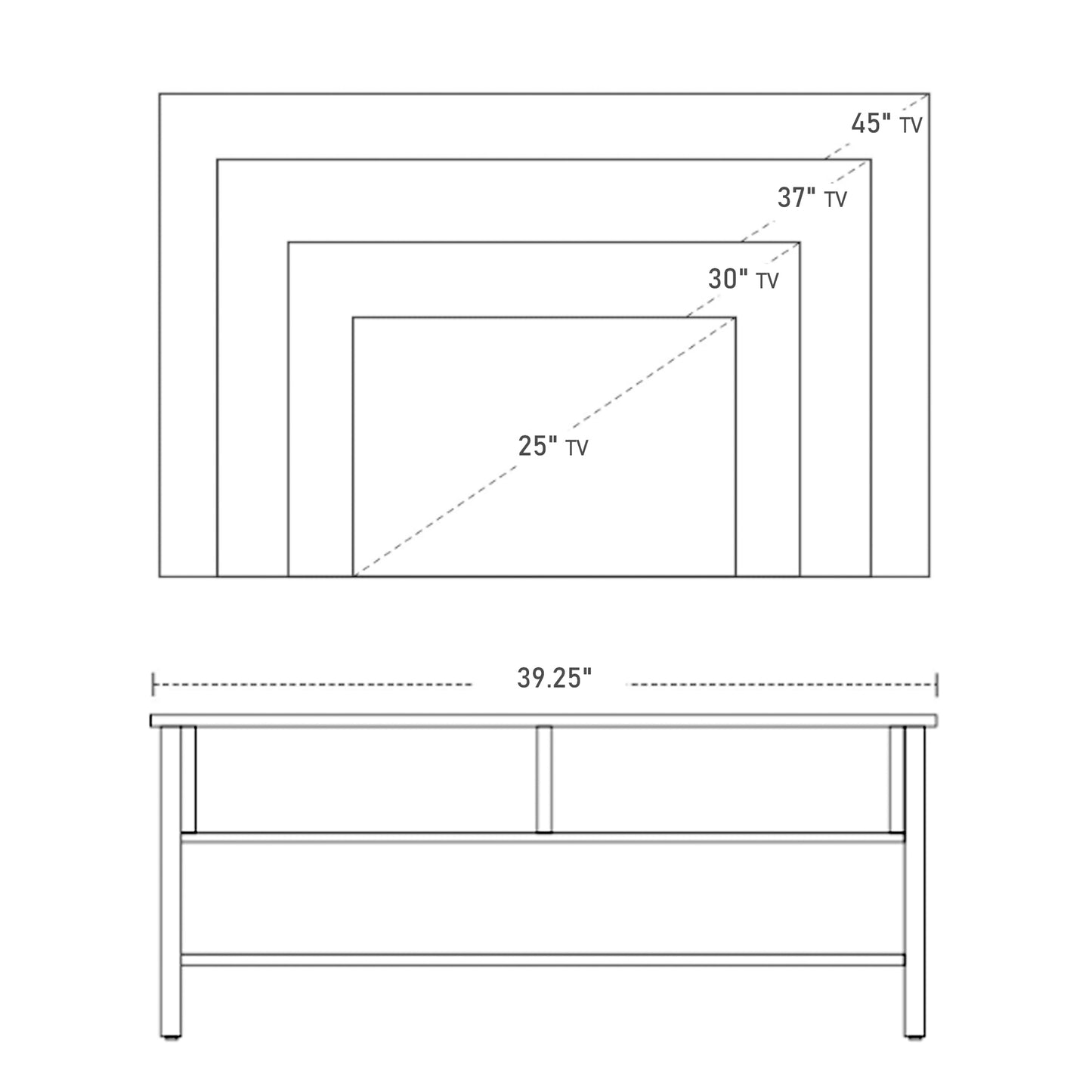Industrial TV Stand, TV Console Table for TV up to 45'' Flat Screen, Entertainment Center for Living Room, Bedroom, Rust